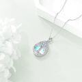 wholesale 925 Sterling Silver Tree of Life Blue Moonstone Teardrop Pendant Necklace for Women-0-2