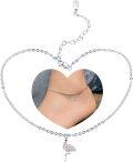 wholesale 925 Sterling Silver Pink Crystal Flamingo Ankle Anklet for Women (Adjustable)-0-0