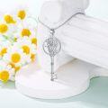 wholesale Sterling Silver Diamond Birth Flower Key Necklace for Women-0-37