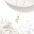wholesale 14K Gold White Blue Opal Cat Pendant Necklace for Women-0-3
