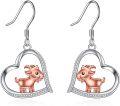 wholesale 925 Sterling Silver Heart Animal Earrings - Goat Design for Women Girls s-0-0