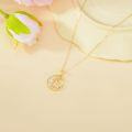 wholesale 14K Gold Mother-of-Pearl Crescent Moon Pendant Necklace - 16 + Extender Chain-0-2