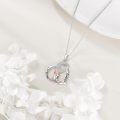 wholesale 925 Sterling Silver Crystal Dog Heart Pendant Necklace for Women - Pet Lovers' s-0-1