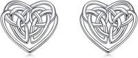 wholesale 925 Sterling Silver Celtic Knot Heart Stud Earrings - Irish  for Women-Celtic Style-8