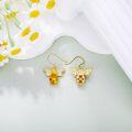 wholesale 925 Sterling Silver Citrine & Cubic Zirconia Honeybee Leverback Dangle Earrings for Women-0-3