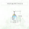 wholesale 925 Sterling Silver Teardrop Moonstone Frog & Dragonfly Charm Necklace Pendant-0-4