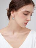 wholesale 925 Sterling Silver Round Moonstone Celtic Knot Drop Earrings White Gold Plated-0-3