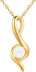 wholesale 14K Gold Chain White Opal Pendant Necklaces for Women Girls Gifts Valentines Mothers Day -0-0