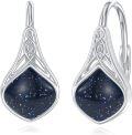 wholesale 925 Sterling Silver Black Onyx Celtic Teardrop Dangle Earrings  for Women-0-12