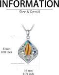 wholesale Filigree Gemstone Necklace 925 Sterling Silver Teardrop Bohemian Necklace Abalone Shell Filigree Jewelry Birthday Christmas Gifts For Women -0-4