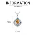 TOUPOP Sterling Silver Abalone Shell Teardrop Filigree Necklace Gift-0-4