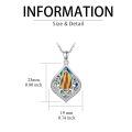 TOUPOP Sterling Silver Abalone Shell Teardrop Filigree Necklace Gift-0-4