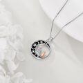 wholesale 925 Sterling Silver Moon & Stars with Cat Pendant Necklace for Women Girls Gifts-0-3