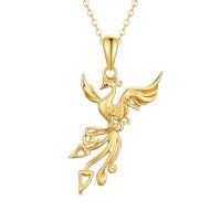 TOUPOP 14K Gold Phoenix Bird Necklace, 16+2 Inch, Gift for Women-undefined