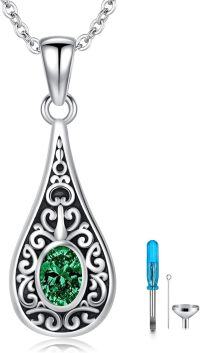 wholesale Sterling Silver Teardrop Urn Necklace for Ashes Men Women-04-05-Teardrop-May+Text-04-05-Teardrop-May-04-05-Teardrop-May+Text-04-05-Teardrop-May