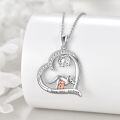 wholesale 925 Sterling Silver Dinosaur Heart Love Forever Mother Daughter Pendant Necklaces Gift for Mom and Girls-0-1