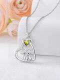 wholesale Sterling Silver Stone Highland Cow Heart Pendant Scotland Jewelry Gift-0-19