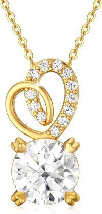 wholesale 14K Gold Infinity Heart with Diamond Accent Pendant Necklace - 32cm Chain Length-Style-4-Heart