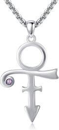 wholesale 925 Sterling Silver Ankh Pendant with Purple Stone and Chain for Men-0-0