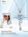 wholesale Sterling Silver Rose Cross Pendant Necklace for Women-0-166