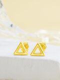 wholesale 14K Gold Triangle Stud Earrings - 14K Gold Minimalist for Her-0-5