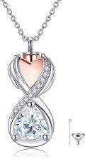 wholesale 925 Sterling Silver Infinity Heart Cremation Pendant with Chain and Funnel Set - Memorial Keepsake Jewelry for Women-0-0