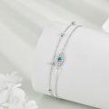 wholesale 925 Sterling Silver Evil Eye Blue Crystal Bracelet for Women's Fashion -0-4