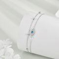 wholesale 925 Sterling Silver Evil Eye Bracelet With Blue Gemstone And Crystal Details-0-4