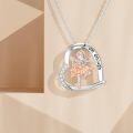 wholesale 925 Sterling Silver Rose Gold Ballerina Dancer Heart Pendant Necklace with I am enough Engraving-0-4