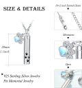 wholesale 925 Sterling Silver Moonstone Paw Print Urn Keepsake Pendant Necklace for Ashes - Pet Memorial s-0-2