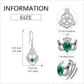 wholesale 925 Sterling Silver Emerald Heart Celtic Knot Claddagh Sun Moon Star Drop Earrings-0-4