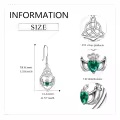 wholesale 925 Sterling Silver Emerald Heart Celtic Knot Claddagh Sun Moon Star Drop Earrings-0-4