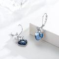 wholesale 925 Sterling Silver Crystal Heart Koala Dangle Earrings-0-1
