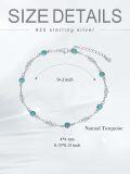 wholesale 925 Sterling Silver Turquoise Beaded Chain Anklet Bracelet for Women-0-36
