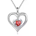 TOUPOP Sterling Silver Rose Heart Necklace Jewelry Gift For Women-0-0