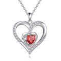 TOUPOP Sterling Silver Rose Heart Necklace Jewelry Gift For Women-0-0