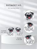 wholesale 925 Sterling Silver Pug Dog Stud Earrings for Women -0-1