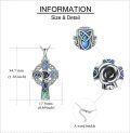 wholesale 925 Sterling Silver Celtic Knot Abalone Shell Inlay Cross Pendant Necklace for Women-0-4