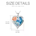 TOUPOP Sterling Silver Crystal Rose Flower Heart Pendant Necklace-0-4