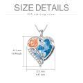 TOUPOP Sterling Silver Crystal Rose Flower Heart Pendant Necklace-0-4
