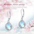 wholesale 925 Sterling Silver Moonstone Daisy Flower Earrings, Romantic Gift for Women-0-3
