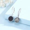 wholesale 925 Sterling Silver Black Onyx Celtic Tree of Life Valknut Viking Drop Earrings-0-3