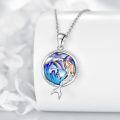 wholesale 925 Sterling Silver Frog Wave Enamel Charm Pendant Necklace s for Women Girls-0-4