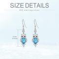 wholesale 925 Sterling Silver Blue Austrian Crystal Owl Drop Earrings-0-4