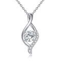 wholesale 925 Sterling Silver Infinity Moissanite Pendant Necklace for Women - Round Cut 1ct Cubic Zirconia Alternative s-0-0