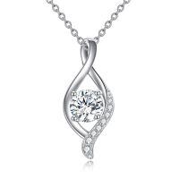 wholesale 925 Sterling Silver Infinity Moissanite Pendant Necklace for Women - Round Cut 1ct Cubic Zirconia Alternative s-1.0 carats