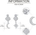 wholesale 925 Sterling Silver CZ Saturn Sun Moon Star Drop Dangle Earrings  for Women Girls-0-1