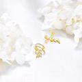 wholesale 14K Gold Leaf Vine Ear Cuffs - 2Pcs Non-Piercing Wrap Around Cartilage Hoop Earring Set for Women-0-4