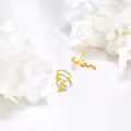 wholesale 14K Gold Leaf Vine Ear Cuffs - 2Pcs Non-Piercing Wrap Around Cartilage Hoop Earring Sets Wholesale for Women-0-4