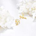 wholesale 14K Gold Leaf Vine Ear Cuffs - 2Pcs Non-Piercing Wrap Around Cartilage Hoop Earring Set for Women-0-4